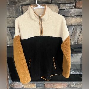 Time and Tru Cream Black Tan Sweater Cardigan